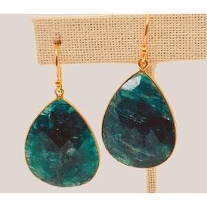 Emerald  Faceted Gold Filled Teardrop Artisan Earrings***2 Styles Avail.**
